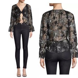 For Love and Lemons Stardust Sequin Top 🩶 size small